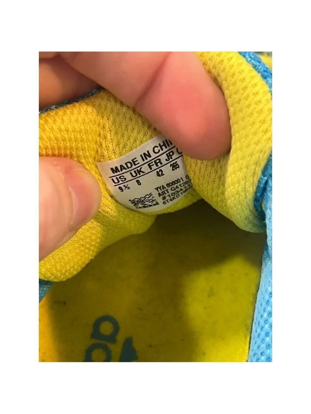 ADIDAS ADIZERO BLUE/YELLOW RUNNING WOMEN 9.5 SHOES SNEAKERS